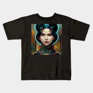 Portrait Queen Machine Gold Kids T-Shirt